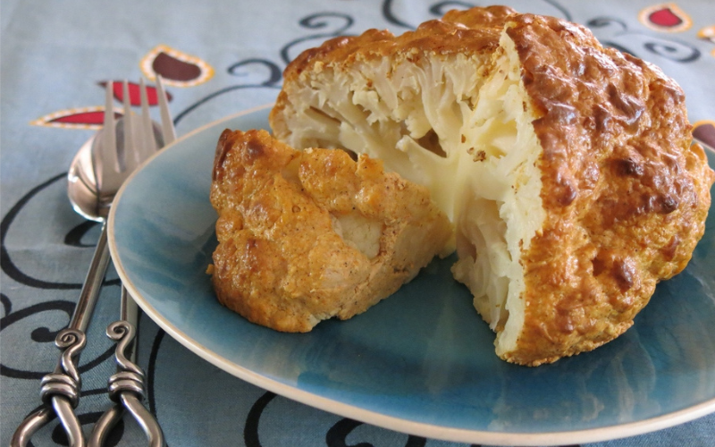baked whole cauliflower
